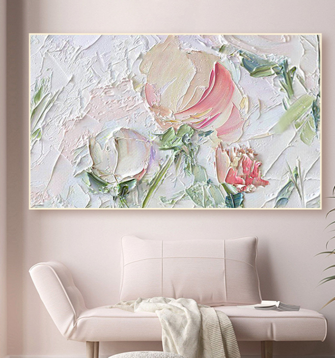 Pink large Abstract Oil Painting Original art Wall Decor, Flower Leaf painting, Modern artwork original painting on canvas - 80cm_120cm Pink large Abstract Oil Painting Original art Wall Decor, Flower Leaf painting, Modern artwork original painting on canvas - 80cm_120cm